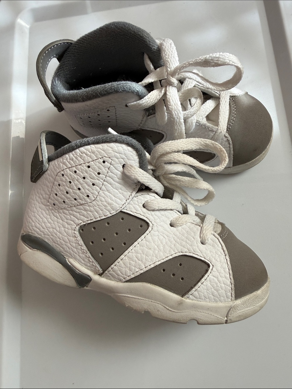 Jordan Baby High-Top Sneakers in White and Gray